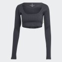 Adidas Koszulka adidas Studio Lounge Ribbed Cropped Long Sleeve Tee W HH8502