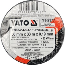 YATO TAŚMA ELEKTROIZOLACYJNA CZARNA 50MM*33M