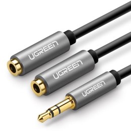 UGREEN Rozdzielacz audio AUX UGREEN 	AV123 kabel jack 3,5 mm, 20cm (szary)