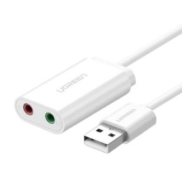 UGREEN Zewnętrzna karta dźwiękowa USB UGREEN 	US205 15cm (biały)