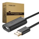 UGREEN Kabel przedłużający USB 2.0 UGREEN US121, aktywny, 10m (czarny)