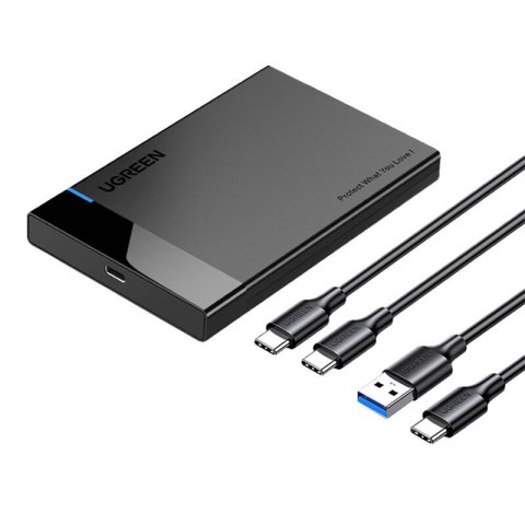 UGREEN Obudowa zewnętrzna dysku HDD/SSD 2,5" UGREEN US221, SATA, USB 3.0 + USB-C do USB-C 3.1 (czarna)