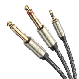 UGREEN UGREEN AV126 Kabel TRS 3.5 mm do 2x TS 6.35 mm - 2m (szary)