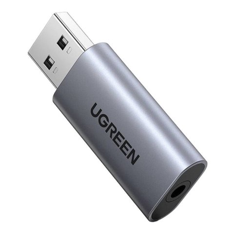 UGREEN Adapter Audio UGREEN CM383, USB do mini jack 3,5mm, AUX (szary)