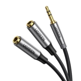 UGREEN Rozdzielacz audio AUX UGREEN AV191, kabel jack 3.5mm, 20cm (czarny)