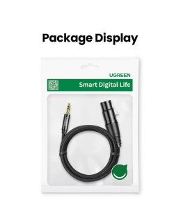 UGREEN UGREEN AV182 Kabel XLR żeński do jack 3.5 męski - 2m (czarny)