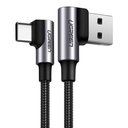 Kabel USB do USB-C, kątowy UGREEN US176, 3A, 1m (czarny)