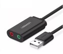 UGREEN Zewnętrzna karta dźwiękowa USB UGREEN 	US205 15cm (czarny)