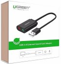 UGREEN Zewnętrzna karta dźwiękowa USB UGREEN 	US205 15cm (czarny)