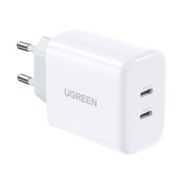 Ładowarka sieciowa UGREEN CD243, 2x USB-C, 40W (biała)