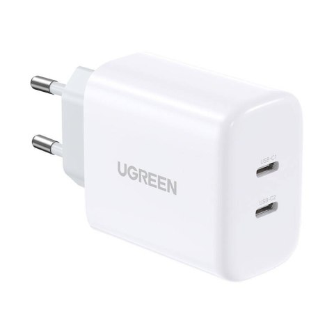 UGREEN Ładowarka sieciowa UGREEN CD243, 2x USB-C, 40W (biała)