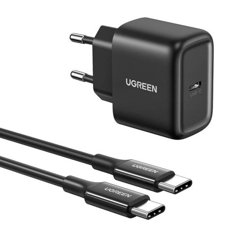 UGREEN Ładowarka sieciowa UGREEN CD250, 25W, USB-C (czarny) + kabel USB-C do USB-C, 2m (czarny)