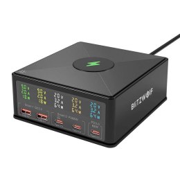 BlitzWolf Ładowarka sieciowa Blitzwolf 868H, 2xUSB-A, 3xUSB typu C, 160W (czarny)