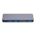 RayCue Hub 6w2 RayCue 2x USB-C do Thunderbolt 3 + 3x USB-A 3.0 5Gbps + SD/TF 2.0 (szary)