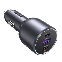 UGREEN Ładowarka samochodowa Ugreen EC705 2x USB-C + USB, 130W (czarna)