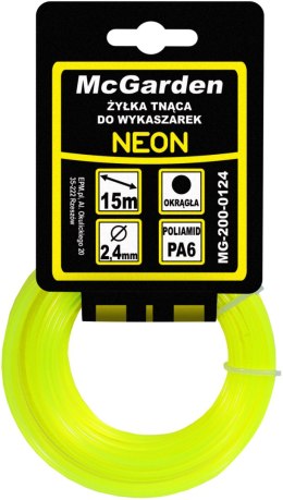 MC GARDEN ŻYŁKA DO WYKASZARKI OKRĄGŁA NEON 2,4MM 15M