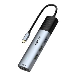 Mokin HUB 5 w 1 MOKiN USB-C PD 3.0 100W (srebrny)