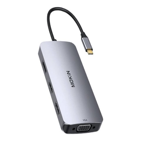 Mokin HUB 8 w 1 MOKiN USB-C VGA+2xHDMI (srebrny)