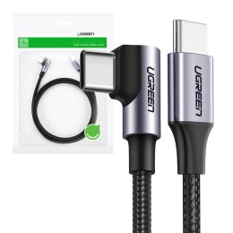 Kabel USB-C do USB-C Ugreen US255, 3m, 60W, kątowy (czarny)