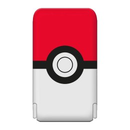 Powerbank magnetyczny OTL 5000 mAh, USB-C 15W, Pokemon Pokeball ze stojakiem (biało-czerwony)