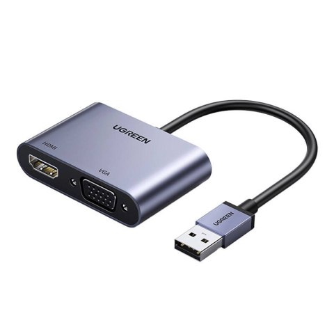 Adapter USB-A 3.0 do HDMI/VGA UGREEN CM449 (szary)