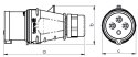 TAREL WTYKA IZOLACYJNA PRZENOŚNA 16A 400V 3P+Z IP44