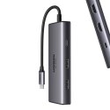 UGREEN Adapter 6w1 UGREEN CM498 Hub USB do 2x USB-A 3.0, USB-C 3.0, 2xHDMI, PD