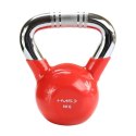 HMS Kettlebell żeliwny uchwyt chrom radełkowany HMS KTC06 RED