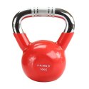 HMS Kettlebell żeliwny uchwyt chrom radełkowany HMS KTC10 RED