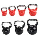 HMS Kettlebell żeliwny uchwyt chrom radełkowany HMS KTC10 RED