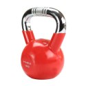 HMS Kettlebell żeliwny uchwyt chrom radełkowany HMS KTC10 RED