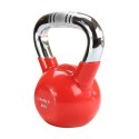 HMS Kettlebell żeliwny uchwyt chrom radełkowany HMS KTC06 RED