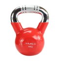 HMS Kettlebell żeliwny uchwyt chrom radełkowany HMS KTC10 RED