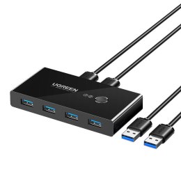 Switch przełącznik KVM USB 2x4 UGREEN USB 3.0 (czarny)