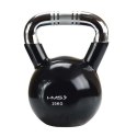 HMS Kettlebell żeliwny uchwyt chrom radełkowany HMS KTC16 BLACK