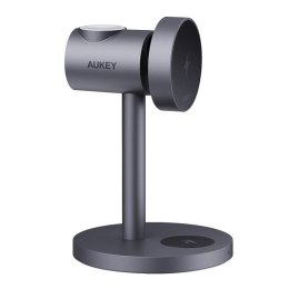 Aukey Ładowarka bezprzewodowa MagFusion 3 w 1 Aukey LC-MC311, 15W Qi2 (szara)