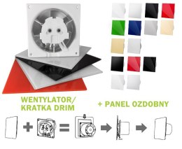 PANEL DO WENTYLATORA DRIM SZKLANY CZARNY POŁYSK