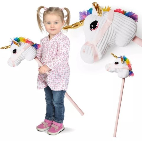 Bakalu Andrzej Bąk Głowa konia jednorożec hobby horse na kiju pluszowy 78 cm