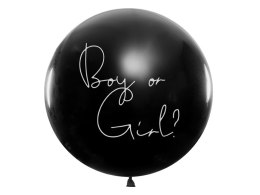 Partydeco Spółka z Ograniczoną Odpowiedzialnością Balon Gender Reveal Chłopiec czy dziewczynka niebieskie konfetti 100cm