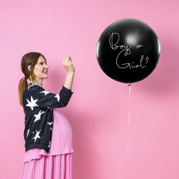 Partydeco Spółka z Ograniczoną Odpowiedzialnością Balon Gender Reveal Chłopiec czy dziewczynka niebieskie konfetti 100cm