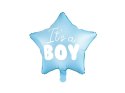 Partydeco Spółka z Ograniczoną Odpowiedzialnością Balon foliowy "It's a boy" na baby shower gwiazda niebieska 48cm