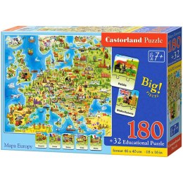 Castor Drukarnia i Wydawnictwo Puzzle edukacyjne układanka Mapa Europy 212 elementów 7+ CASTORLAND