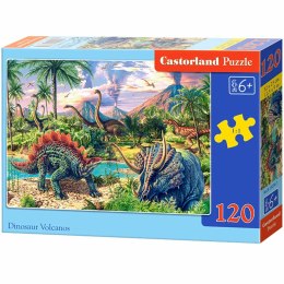 Castor Drukarnia i Wydawnictwo Puzzle układanka 120 elementów Dinozaury przy wulkanach 6+ CASTORLAND