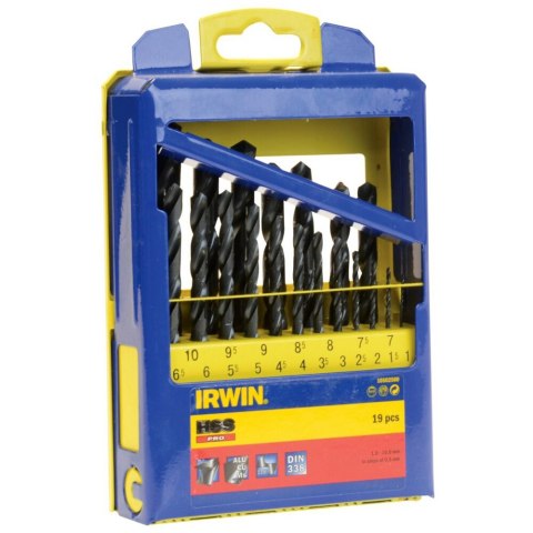 IRWIN KOMPLET WIERTEŁ DO METALU HSS PRO 19 SZTUK 1-10MM