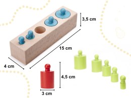 Kik Sp. z o. o. Sp. k. Odważniki cylindry drewniane montessori kolorowe