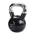 HMS Kettlebell żeliwny uchwyt chrom radełkowany HMS KTC12 BLACK