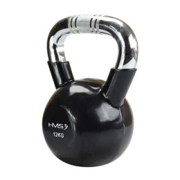 HMS Kettlebell żeliwny uchwyt chrom radełkowany HMS KTC16 BLACK