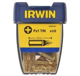 IRWIN GROT TYPU POZIDRIV TIN-TYTANOWY 1/4' 25MM KOMPLET 10 SZT PZ1